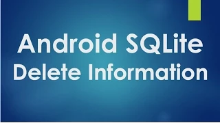Android SQLite Tutorial - 4