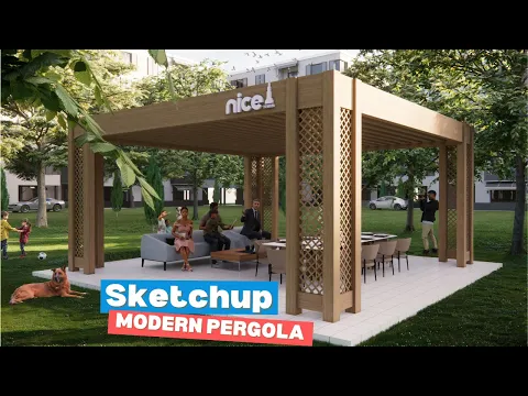Modern Pergola Design Tutorial in 10 Minutes! — SketchUp outdoor design tutorial preview