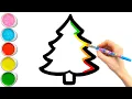Magic Christmas Tree Ornaments Drawing Coloring for Kids Toddlers