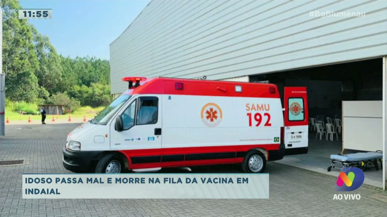 Idoso passa mal e morre na fila da vacina em Indaial