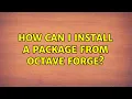 Ubuntu How can I install a package from Octave Forge