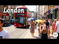 LONDON WALK 4K Hot Day Walk in West End Area on a Busy Weekend True 4K