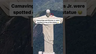 Vini Jr And Camavinga On Top Of Statue Football 