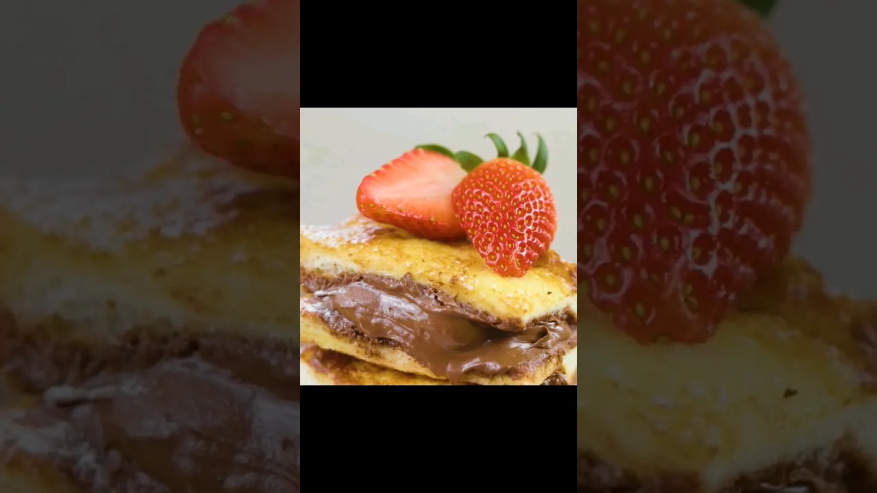 VIRAL Tiktok French Toast Filled With NUTELLA  Tiktok Hacks #shorts #hooplarecipes #nutella