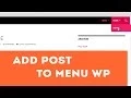 Add Post to Menu in WordPress Navigation