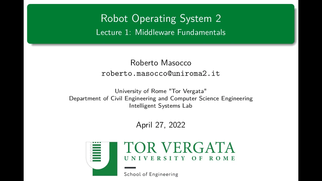 Lezione ROS 2 | 1 - Middleware Fundamentals