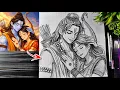 Ram Sita Drawing How To Draw Lord Ram and Sita Animestyle Ram Navami Special Drawing Step By Step