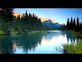Calm Mountain River flowing in Elk Valley 4k. Relaxing River Sounds, Nature White Noise, 10 Hours.