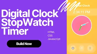 Digital Clock with Stopwatch Timer HTML CSS JavaScript Beginner Friendly With Code