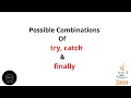 possible combinations of try catch and finally try catch finally java malayalam Code eureka