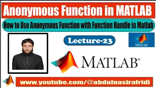 Lecture-23 Anonymous Function in MATLAB in Pashto