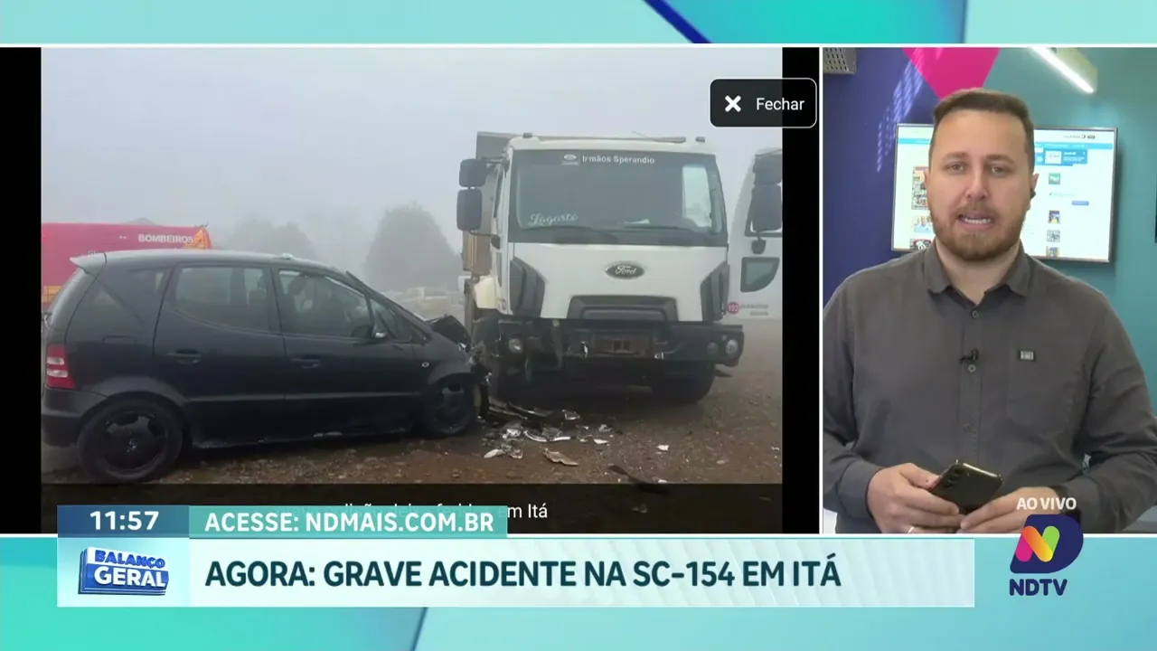 Grave acidente na SC-154 em Itá mobiliza equipes de emergência