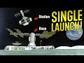 KSP MODDED Space Station Surface Base in ONE LAUNCH