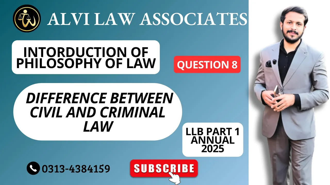 Philosophy of law Regular Session Question No 08. Difference between Civil and Criminal law.