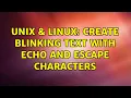 Unix Linux Create blinking text with echo and escape characters 2 Solutions