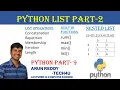 PYTHON PART 9 - LIST PART 2 OPERATIONS FUNCTIONS NESTED LIST