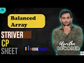 Balanced Array Striver CP Sheet Codeforces Competitive Programming