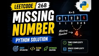 LeetCode Missing Number Python Solution Explained Missing Number Optimal Approach