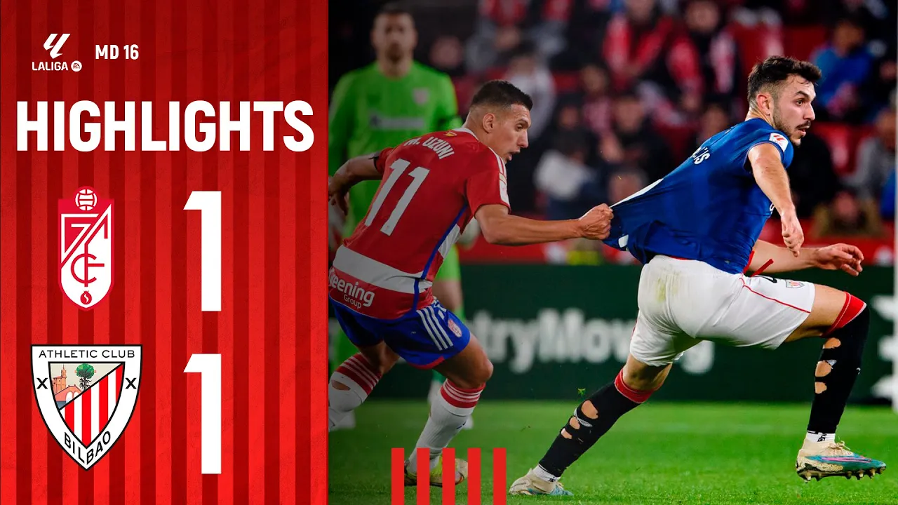 HIGHLIGHTS | Granada CF 1-1 Athletic Club | LaLiga EA ...