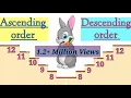 Learn Maths Ascending Order Descending Order Ascending Descending Order For Class One