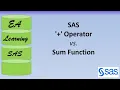 SAS Difference between the Operator vs the Sum function