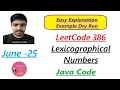 Lexicographical Numbers Leetcode 386 O n log n to O n Java Code Developer Coder