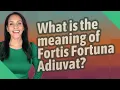 What is the meaning of Fortis Fortuna Adiuvat