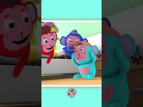 Five Little Monkeys Jumping on the Bed 🐵🛏️ #shorts #kidssongs #nurseryrhymes