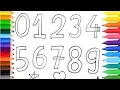 How to Draw Numbers 0 to 9 and Coloring Pages for Kids - Teach Drawing to Kids