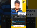Keywords And Identifier in javascript