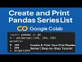 Pandas First Code in Pandas How to use Series in Pandas Python Pandas Tutorial for Beginners