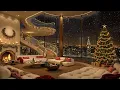 Cozy Christmas Night 🎄 Luxury Apartment Ambience with Smooth Piano Jazz & Fireplace Sounds to Unwind