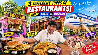 VAN vs TRAIN vs AEROPLANE 😱 || 3 CRAZY Restaurants in One Day!