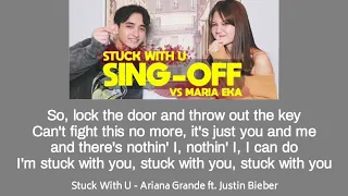 Download SING-OFF (Stuck With U - Ariana Grande \u0026 Justin Bieber) REZA DARMAWANGSA VS MARIA EKA (Lyrics) MP3