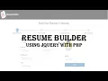 Resume Builder System JQuery PHP MySql