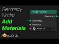 3 2 Blender Tutorial Add Materials to Geometry Nodes Quickly
