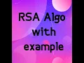 RSA algorithm in cryptography