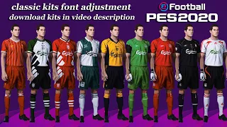 liverpool classic kits pes 2021 and pes 2020 font adjustment guide ps4 