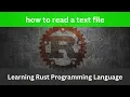 How to read text from a file Rust Language