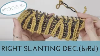 brRsl - Right Slanting Decrease in Brioche Knitting Brioche 101
