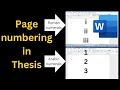 How to insert two different page numbering format in the same Word document page numbering in Thesis