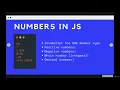 JS values and variables Introducing Numbers -The Modern JavaScript Bootcamp