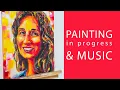 Download Lagu Painting in process, beautiful jazz music, custom portrait from foto, art project steps