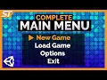 MAIN MENU in Unity Best Menu Tutorial 2024