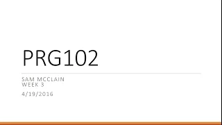 Programming Logic and Design I - Looping Structures and Arrays