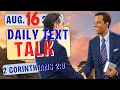 Welcome Repentant Ones Back JW Daily Text TALK ANIMATED 2 CORINTHIANS 2 9 AUGUST 16 2026
