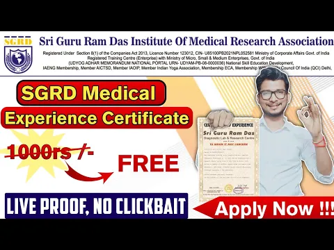 Download MP3 Medical experience certificate kaise banaye | Sgrd Certificate | online courses | free certificate