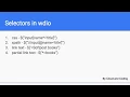 7 - Selectors in WebdriverIO wdio
