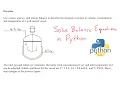 Solve Engineering Balance Equations in Python