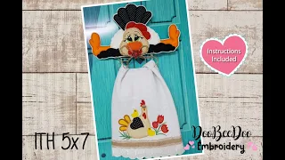ITH Chicken Door Dish Cloth - Totally in the Embroidery Machine